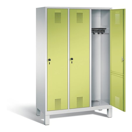 C+P Garderobenschrank Evolo, H1850xB1200xT500mm, Front Viridingrün, Korpus Lichtgrau (48010-32)
