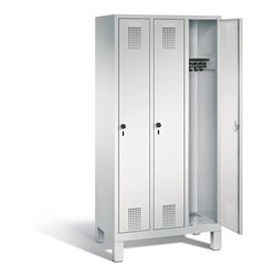 C+P Garderobenschrank Evolo, H1850xB900xT500mm, Front Lichtgrau, Korpus Lichtgrau (48010-30)