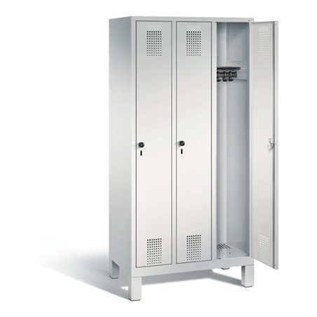 C+P Garderobenschrank Evolo, H1850xB900xT500mm, Front Lichtgrau, Korpus Lichtgrau (48010-30)
