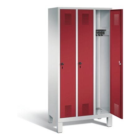 C+P Garderobenschrank Evolo, H1850xB900xT500mm, Front Rubinrot, Korpus Lichtgrau (48010-30)