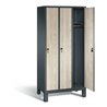 C+P Garderobenschrank Evolo, H1850xB900xT500mm, Front Dekor Sen-Esche, Korpus Anthrazitgrau (48010-30)