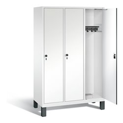 C+P Garderobenschrank Evolo, H1850xB1200xT500mm, Front Dekor Weiß, Korpus Verkehrsweiß (48010-32)