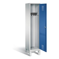 C+P Garderobenschrank Evolo, H1850xB420xT500mm, Front Enzianblau, Korpus Lichtgrau (48010-12)