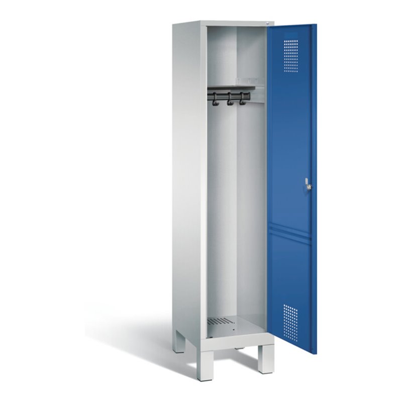 C+P Garderobenschrank Evolo, H1850xB420xT500mm, Front Enzianblau, Korpus Lichtgrau (48010-12)