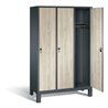 C+P Garderobenschrank Evolo, H1850xB1200xT500mm, Front Dekor Sen-Esche, Korpus Anthrazitgrau (48010-32)