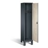 C+P Garderobenschrank Evolo, H1850xB420xT500mm, Front Dekor Sen-Esche, Korpus Anthrazitgrau (48010-12)