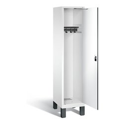 C+P Garderobenschrank Evolo, H1850xB420xT500mm, Front Dekor Weiß, Korpus Verkehrsweiß (48010-12)