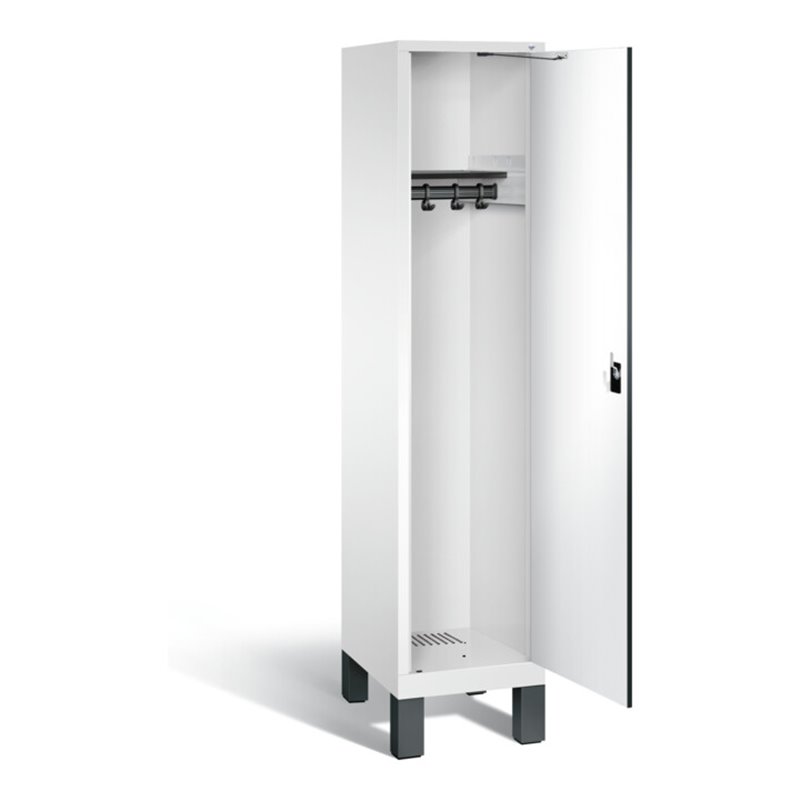 C+P Garderobenschrank Evolo, H1850xB420xT500mm, Front Dekor Weiß, Korpus Verkehrsweiß (48010-12)