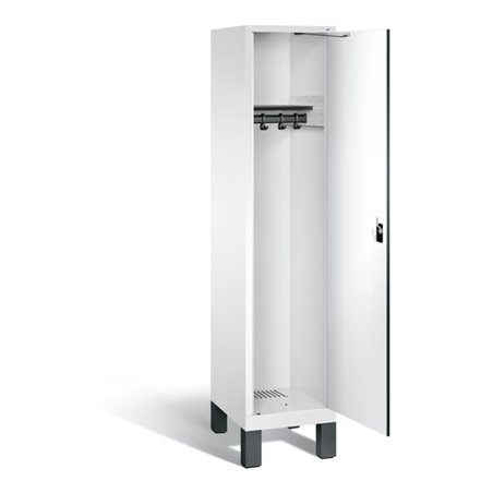 C+P Garderobenschrank Evolo, H1850xB420xT500mm, Front Dekor Weiß, Korpus Verkehrsweiß (48010-12)