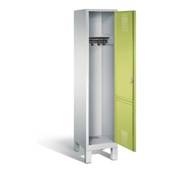 C+P Garderobenschrank Evolo, H1850xB420xT500mm, Front Viridingrün, Korpus Lichtgrau (48010-12)