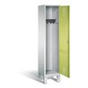 C+P Garderobenschrank Evolo, H1850xB420xT500mm, Front Viridingrün, Korpus Lichtgrau (48010-12)