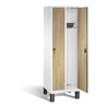 C+P Garderobenschrank Evolo, H1850xB610xT500mm, Front Dekor Eiche Sereno, Korpus Verkehrsweiß (48010-20)