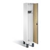 C+P Garderobenschrank Evolo, H1850xB320xT500mm, Front Dekor Eiche Sereno, Korpus Verkehrsweiß (48010-10)