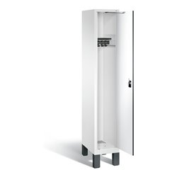 C+P Garderobenschrank Evolo, H1850xB320xT500mm, Front Dekor Weiß, Korpus Verkehrsweiß (48010-10)