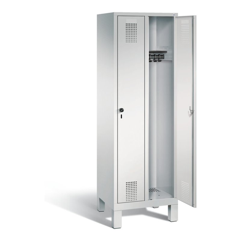 C+P Garderobenschrank Evolo, H1850xB610xT500mm, Front Lichtgrau, Korpus Lichtgrau (48010-20)