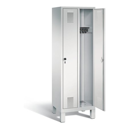 C+P Garderobenschrank Evolo, H1850xB610xT500mm, Front Lichtgrau, Korpus Lichtgrau (48010-20)