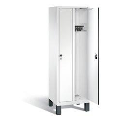 C+P Garderobenschrank Evolo, H1850xB610xT500mm, Front Dekor Weiß, Korpus Verkehrsweiß (48010-20)