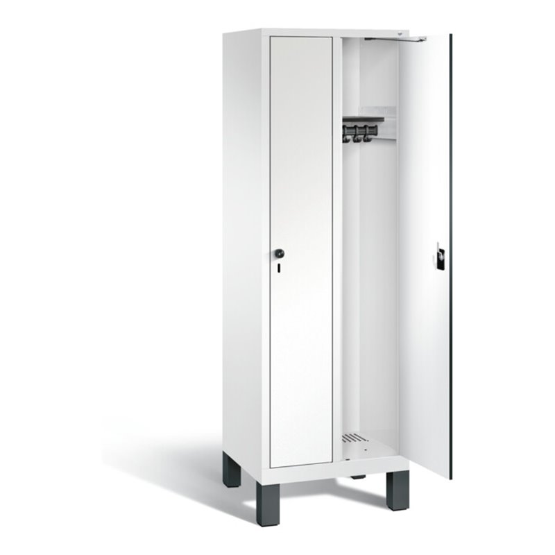 C+P Garderobenschrank Evolo, H1850xB610xT500mm, Front Dekor Weiß, Korpus Verkehrsweiß (48010-20)