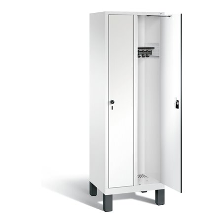 C+P Garderobenschrank Evolo, H1850xB610xT500mm, Front Dekor Weiß, Korpus Verkehrsweiß (48010-20)