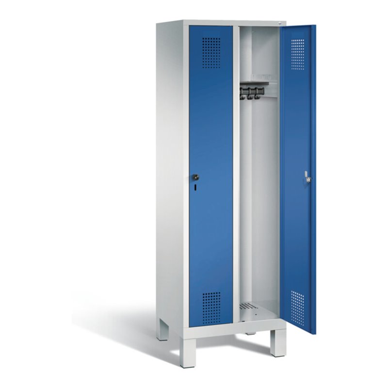 C+P Garderobenschrank Evolo, H1850xB610xT500mm, Front Enzianblau, Korpus Lichtgrau (48010-20)
