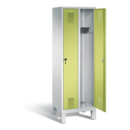 C+P Garderobenschrank Evolo, H1850xB610xT500mm, Front Viridingrün, Korpus Lichtgrau (48010-20)