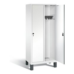 C+P Garderobenschrank Evolo, H1850xB810xT500mm, Front Dekor Weiß, Korpus Verkehrsweiß (48010-22)