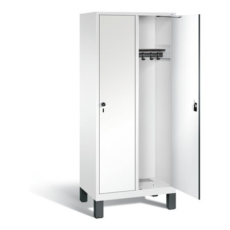 C+P Garderobenschrank Evolo, H1850xB810xT500mm, Front Dekor Weiß, Korpus Verkehrsweiß (48010-22)