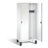 C+P Garderobenschrank Evolo, H1850xB810xT500mm, Front Dekor Weiß, Korpus Verkehrsweiß (48010-22)