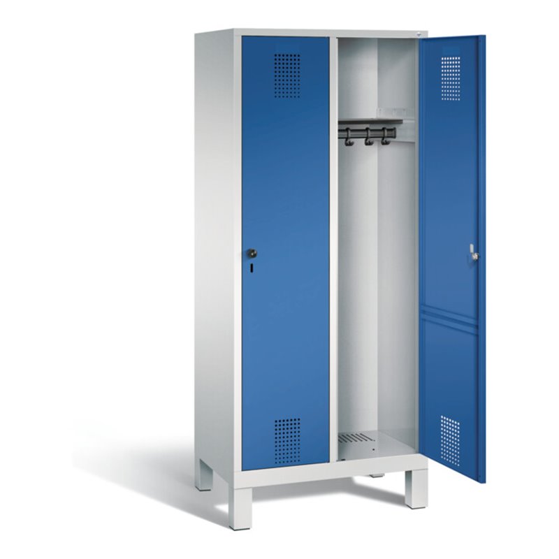 C+P Garderobenschrank Evolo, H1850xB810xT500mm, Front Enzianblau, Korpus Lichtgrau (48010-22)