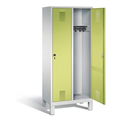 C+P Garderobenschrank Evolo, H1850xB810xT500mm, Front Viridingrün, Korpus Lichtgrau (48010-22)