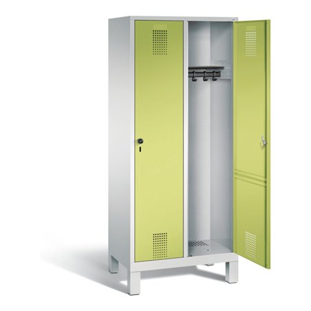 C+P Garderobenschrank Evolo, H1850xB810xT500mm, Front Viridingrün, Korpus Lichtgrau (48010-22)