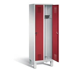 C+P Garderobenschrank Evolo, H1850xB610xT500mm, Front Rubinrot, Korpus Lichtgrau (48010-20)
