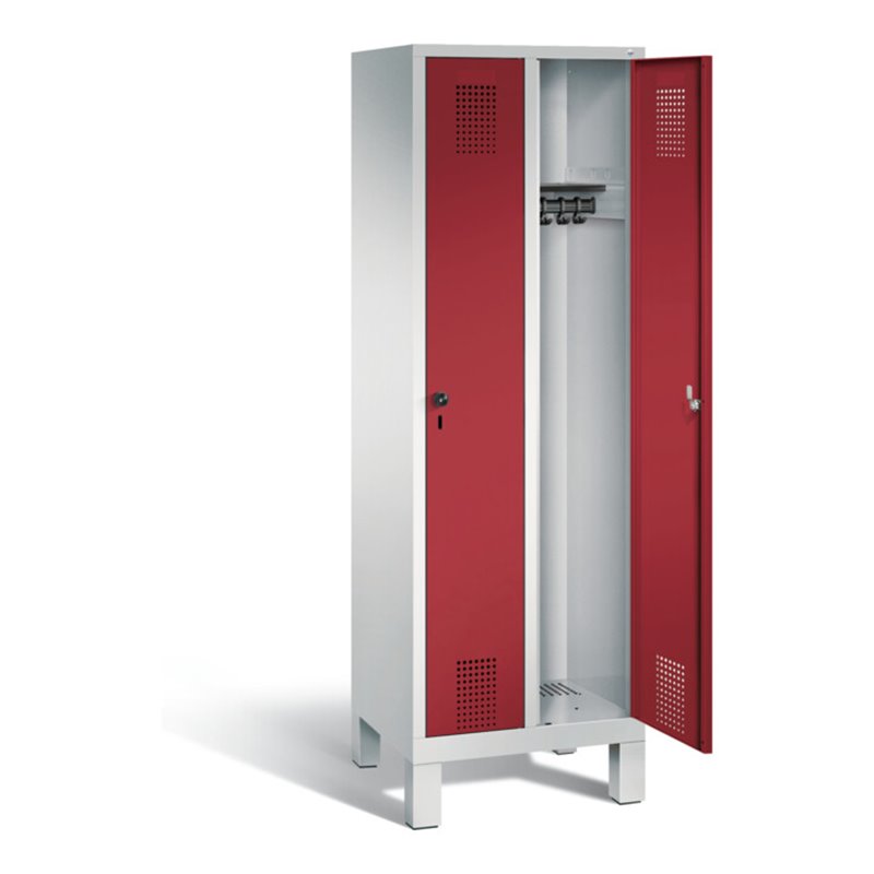 C+P Garderobenschrank Evolo, H1850xB610xT500mm, Front Rubinrot, Korpus Lichtgrau (48010-20)