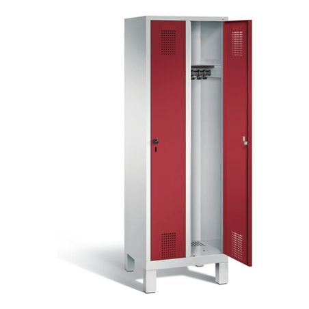 C+P Garderobenschrank Evolo, H1850xB610xT500mm, Front Rubinrot, Korpus Lichtgrau (48010-20)