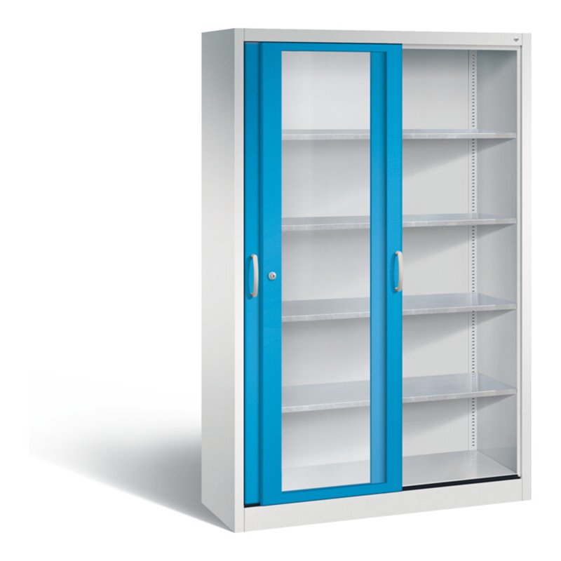 C+P Schiebetürenschrank Acurado, H1950xB1200xT400mm, Front Lichtblau, Korpus Lichtgrau (2049-055)