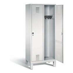 C+P Garderobenschrank Evolo, H1850xB810xT500mm, Front Lichtgrau, Korpus Lichtgrau (48010-22)