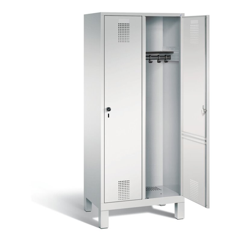 C+P Garderobenschrank Evolo, H1850xB810xT500mm, Front Lichtgrau, Korpus Lichtgrau (48010-22)