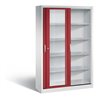 C+P Schiebetürenschrank Acurado, H1950xB1200xT400mm, Front Rubinrot, Korpus Lichtgrau (2049-055)
