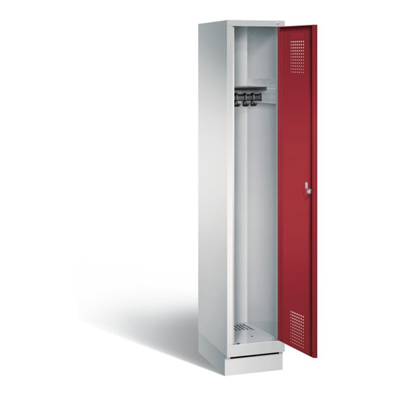 C+P Garderobenschrank Evolo, H1800xB320xT500mm, Front Rubinrot, Korpus Lichtgrau (48020-10)