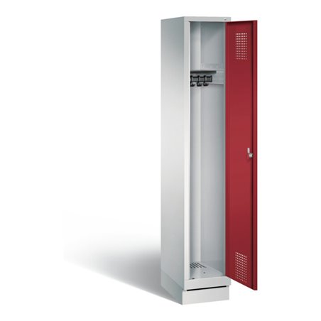 C+P Garderobenschrank Evolo, H1800xB320xT500mm, Front Rubinrot, Korpus Lichtgrau (48020-10)