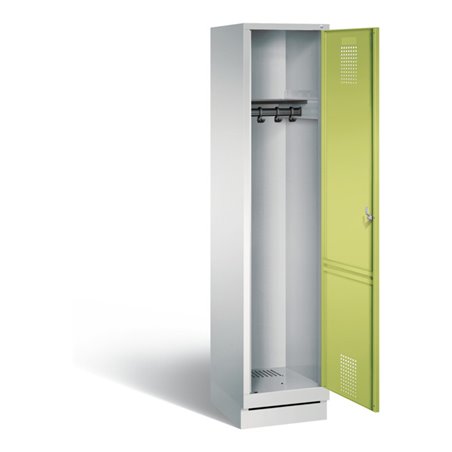C+P Garderobenschrank Evolo, H1800xB420xT500mm, Front Viridingrün, Korpus Lichtgrau (48020-12)