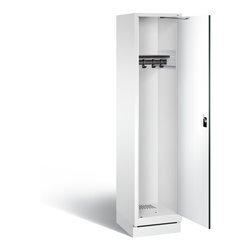C+P Garderobenschrank Evolo, H1800xB420xT500mm, Front Dekor Weiß, Korpus Verkehrsweiß (48020-12)