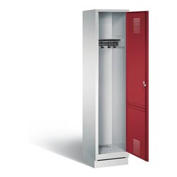C+P Garderobenschrank Evolo, H1800xB420xT500mm, Front Rubinrot, Korpus Lichtgrau (48020-12)