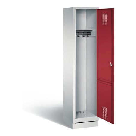 C+P Garderobenschrank Evolo, H1800xB420xT500mm, Front Rubinrot, Korpus Lichtgrau (48020-12)
