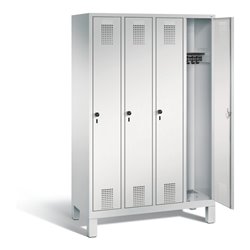 C+P Garderobenschrank Evolo, H1850xB1190xT500mm, Front Lichtgrau, Korpus Lichtgrau (48010-40)