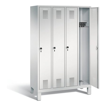 C+P Garderobenschrank Evolo, H1850xB1190xT500mm, Front Lichtgrau, Korpus Lichtgrau (48010-40)