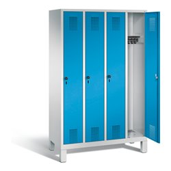 C+P Garderobenschrank Evolo, H1850xB1190xT500mm, Front Lichtblau, Korpus Lichtgrau (48010-40)