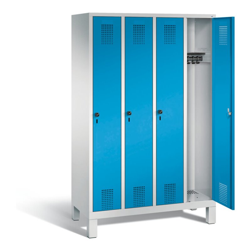 C+P Garderobenschrank Evolo, H1850xB1190xT500mm, Front Lichtblau, Korpus Lichtgrau (48010-40)