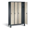 C+P Garderobenschrank Evolo, H1850xB1190xT500mm, Front Dekor Sen-Esche, Korpus Anthrazitgrau (48010-40)