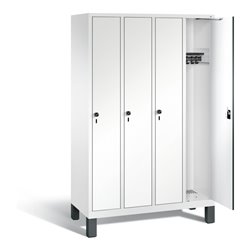 C+P Garderobenschrank Evolo, H1850xB1190xT500mm, Front Dekor Weiß, Korpus Verkehrsweiß (48010-40)